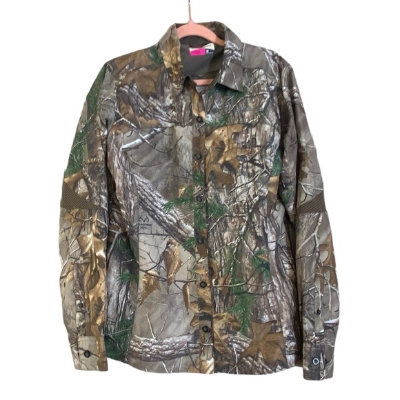 Magellan Outdoors Hunt Gear Women’s Medium Green Brown Woods - Picture 9 of 12